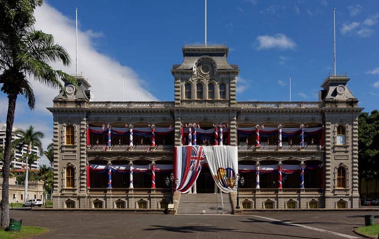 Iolani Palace decked out for a historic celebration