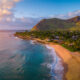 Sun rising over Oahu, Hawaii