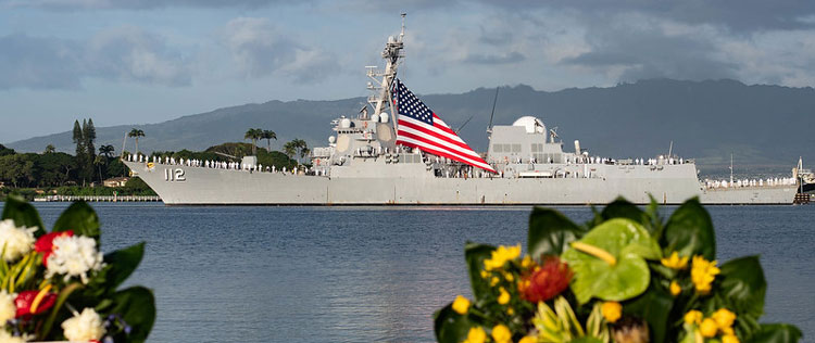 Fleet arrived at the Pearl Harbor National Memorial ceremony in Oahu