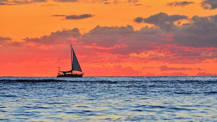 Sunset boat ride around the island