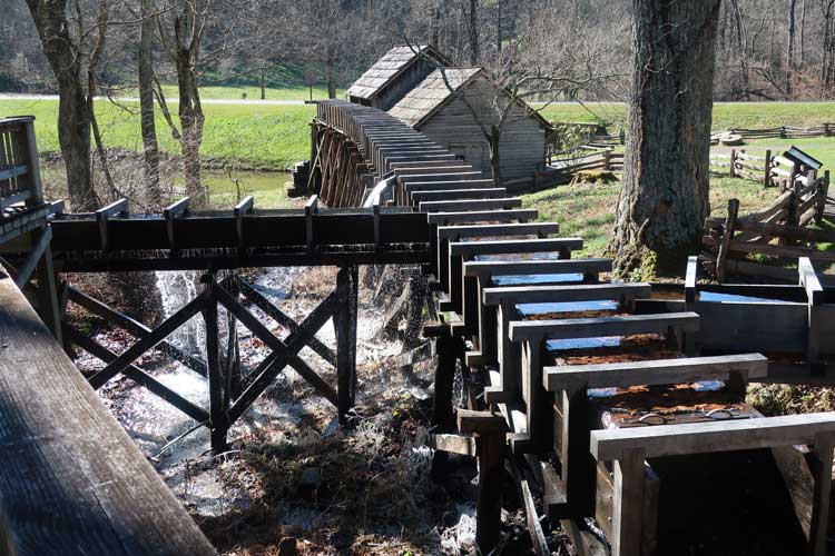 Flour has been ground at Mabry Mill in Patrick County, Virginia since 1905. Photo by Victor Block