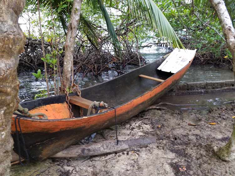 Hand-carved canoe in Bocas del Toro. Photo by Angie Falor