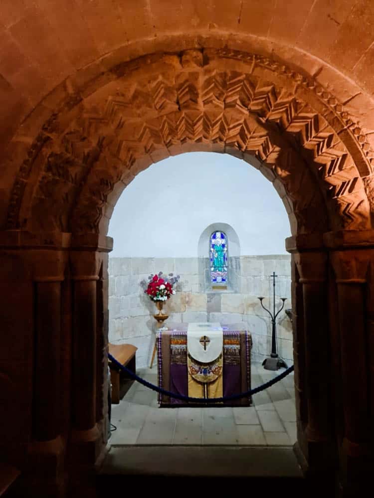 Interior of St Margaret's Castle in Edinburgh Castle, Scotland