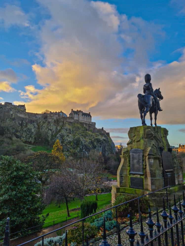 View of Edinburgh Castle from Princess Street.