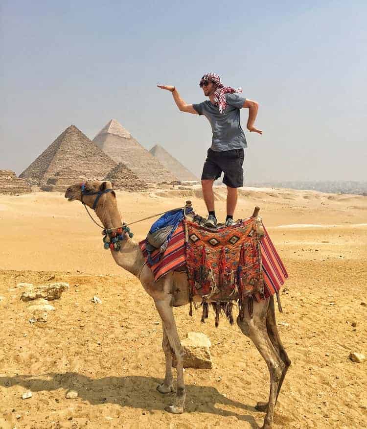 He is having fun at Egypt