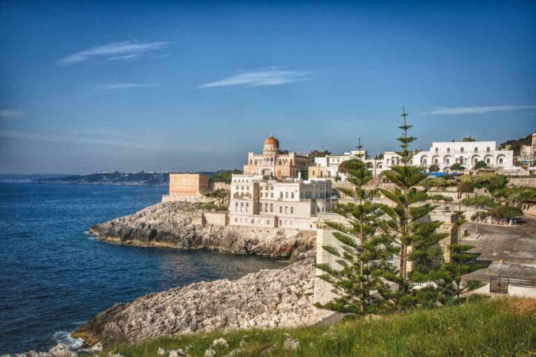 The rocky coastline of Santa Maria di Leuca, where the Adriatic and Ionian seas meet at the very tip of Italy's heel. Photo by Leonardo D'Angelo