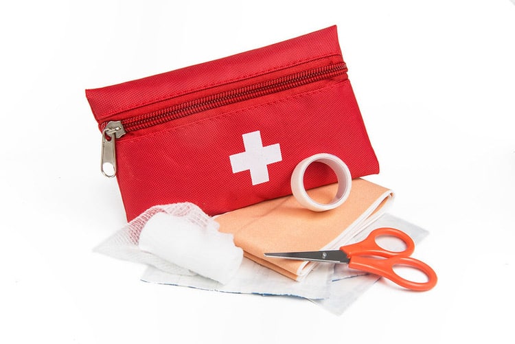 First aid kits help you stay well during travel. CC Image by www.directline.com