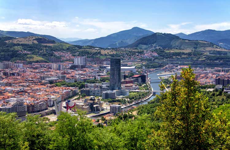 View of the city of Bilbao in Spain