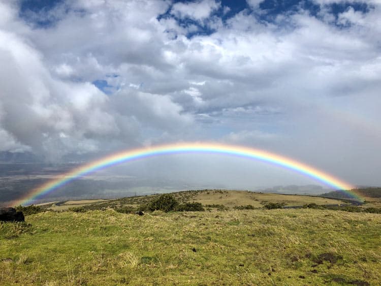 Rainbow over the Maui hills