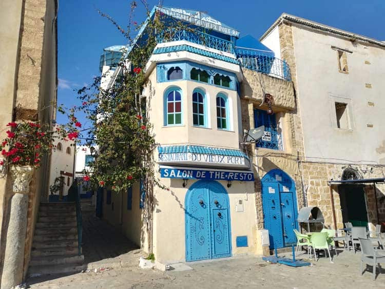 Colorful city streets in Tunisia