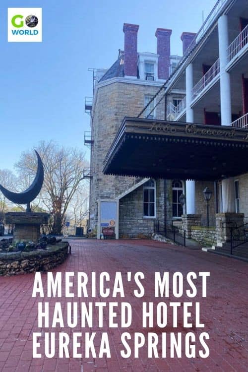 A visit to the Crescent haunted hotel in Eureka Springs, AR comes with spine-chilling stories of ghosts & the mysterious owner who made them. #hauntedhotel #eurekaspringsarkansas #hauntedhoteleurekasprings #Crescenthoteleurekasprings