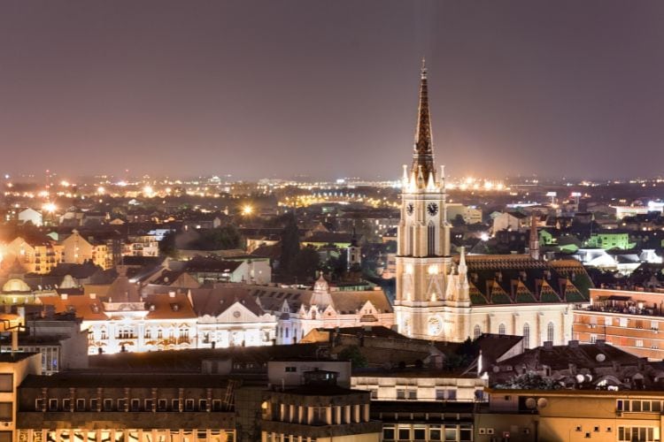 Novi Sad Serbia at night