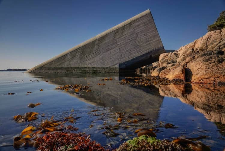 The world's largest underwater restaurant in Lindesnes. Norway road trip