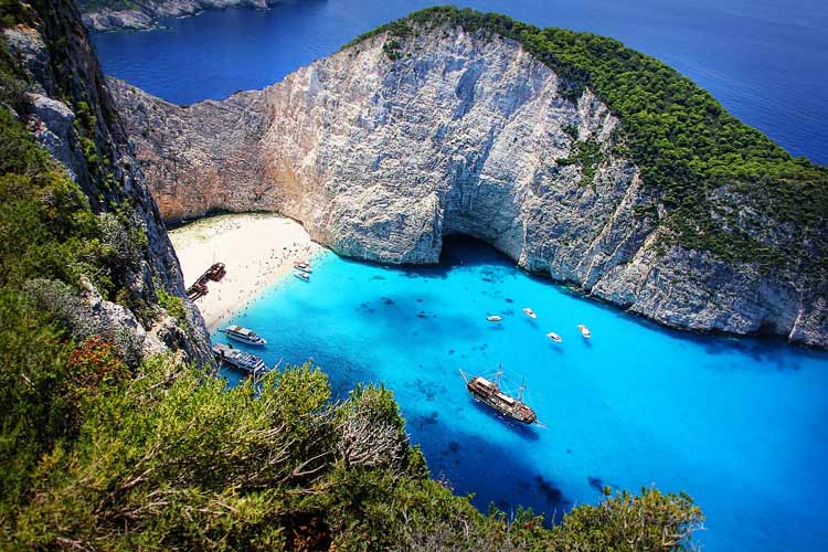 Inlet beach at Corfu, Greece