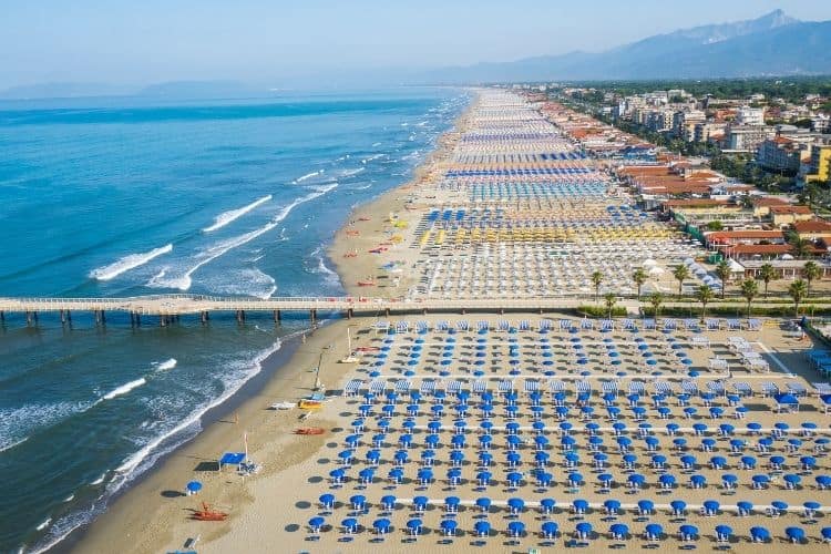 Beaches in Tuscany include the beautiful Versilia