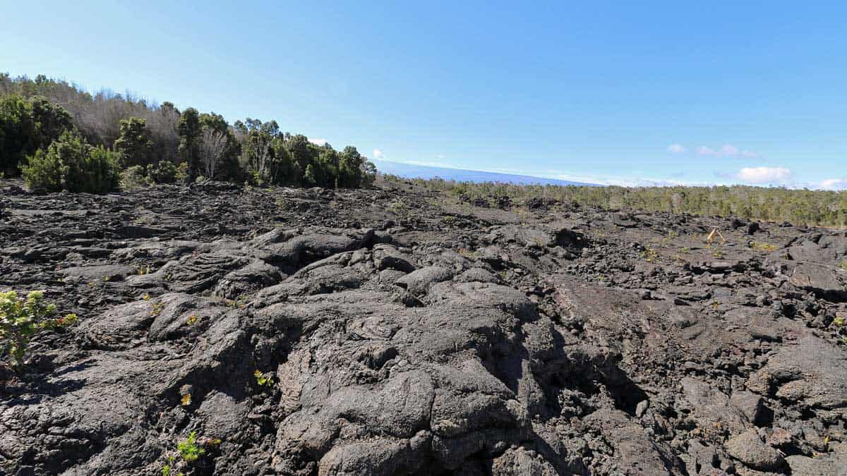 Cooled lava flows at Hawaii Volcanoes National Park