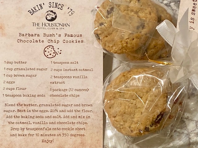 Houstonian Hotel Barbara Bush cookies