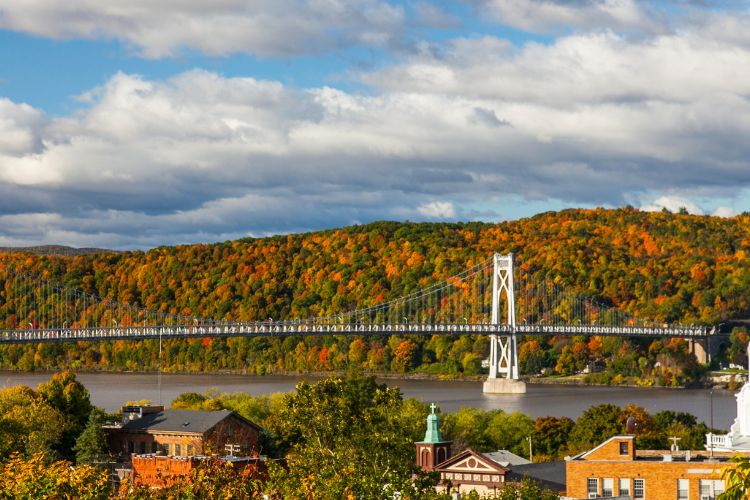 Fall colors surround Mid-Hudson Bridge
