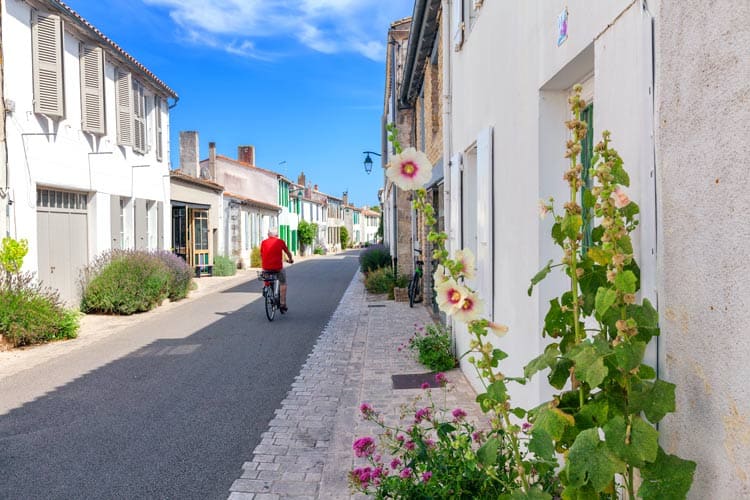 Town streets in Ile De Re, France