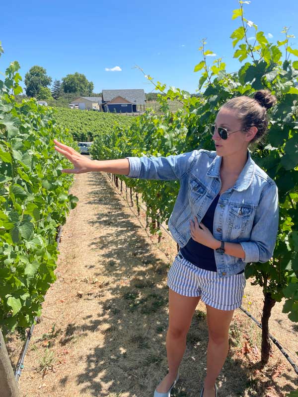 Elizabeth Clark of Adelsheim Vineyards explain how the unique soil and elevation of the Chehalem Mountains affect the grapes. 