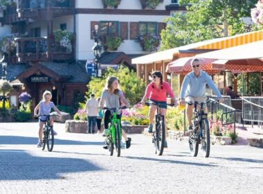 Family Biking in Vail Village by Jack Affleck