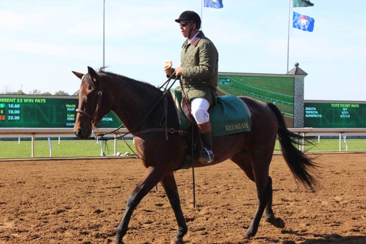 Horse & jockey at Keeneland Racetrack Lexington Kentucky