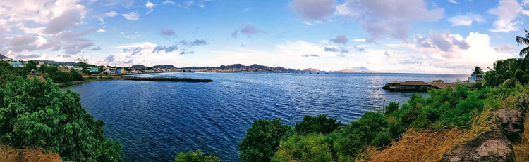 View overlooking bay in St. Kitts