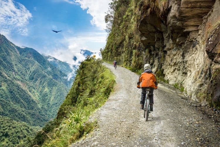 Death Road Bolivia cyclists