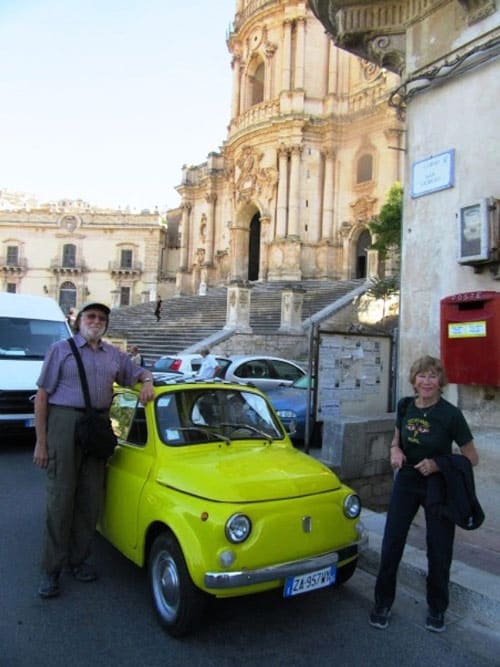 Driving narrow Sicilian streets in a Fiat 500 was a thrilling OAT experience. Photo by Victor  Block