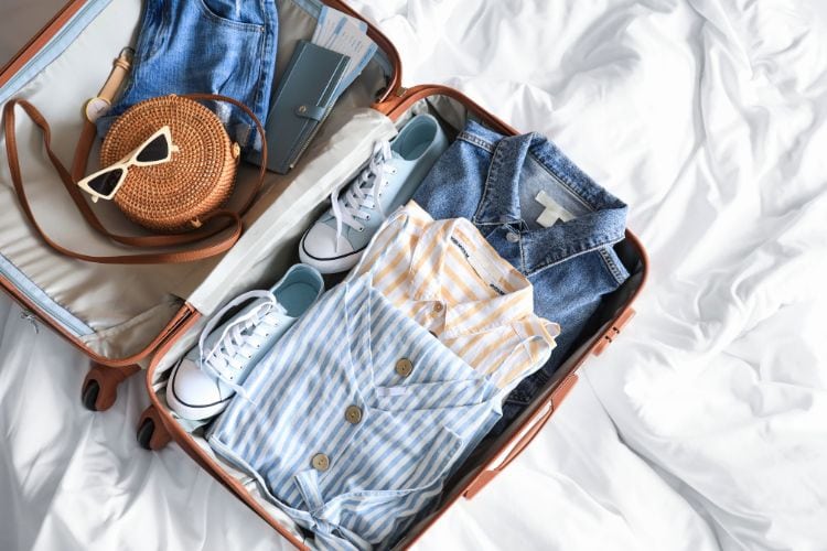 packed suitcase
