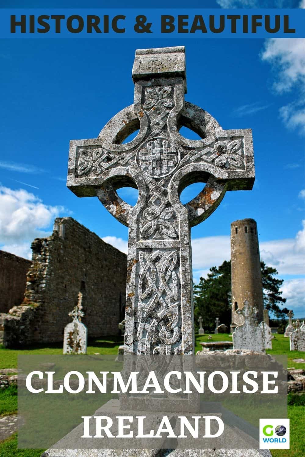 Clonmacnoise is in Offaly, Ireland. Learn about the interesting history of the Clonmacnoise monastery and what to expect when you visit today. #travelireland #historicireland #clonmacnoiseireland