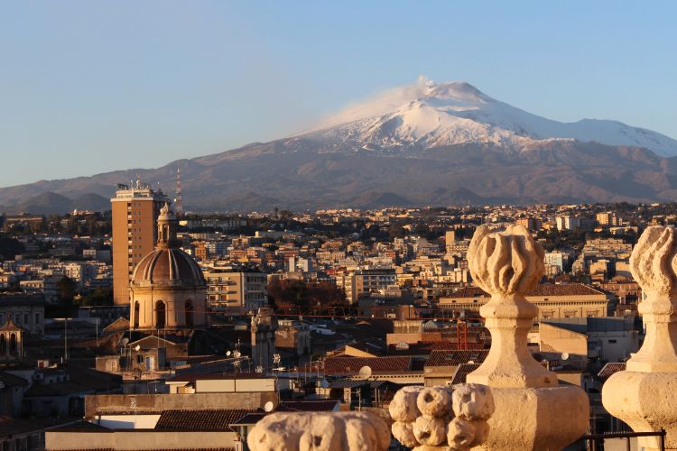 Mt Etna seen from Catania