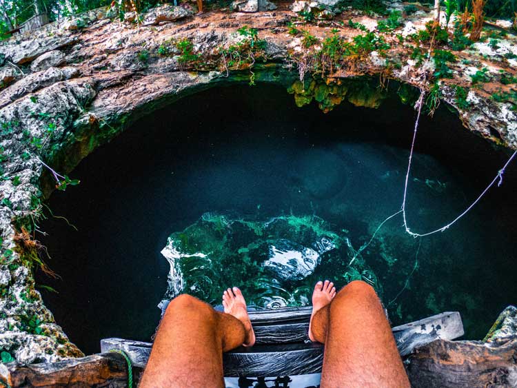 Dive into a cave