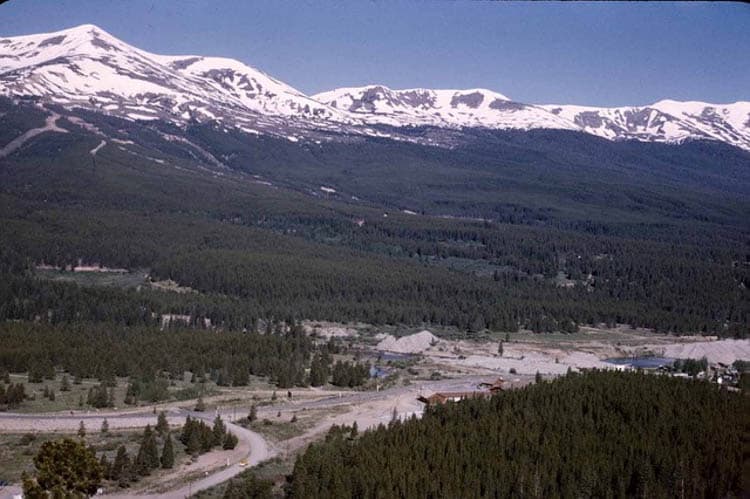 Vail & Breckenridge CO ski resorts View of Peak 8, Breckenridge ski area (1965) 