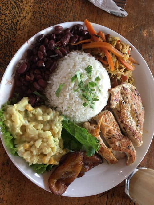 Typical Costa Rican meal of casado