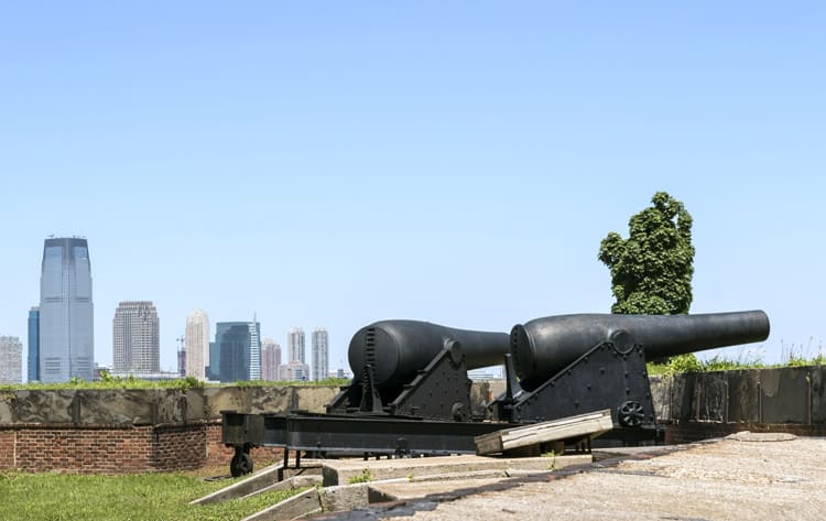 Cannons serve as reminders of when Fort Jay protected New York City’s harbor. Photo by Sangaku/Dreamstime