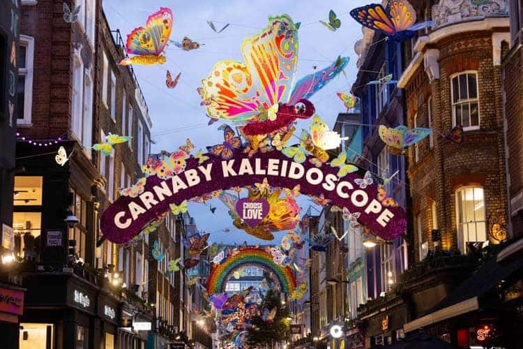 Carnaby Street Kaleidoscope Christmas lights theme