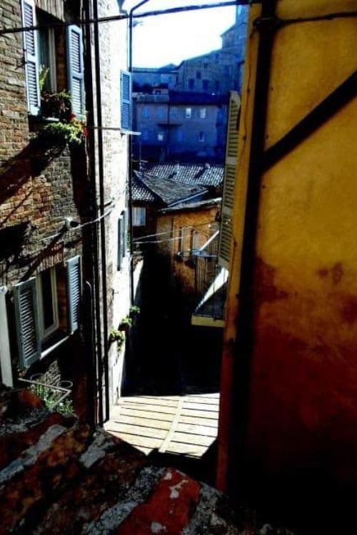 Urbino is a labyrinth of narrow alleys