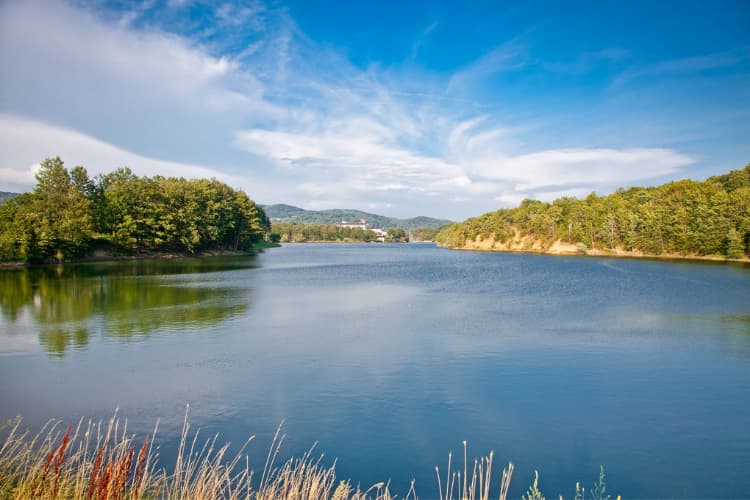 Bor lake evening landscape, Serbia. Photo by master2