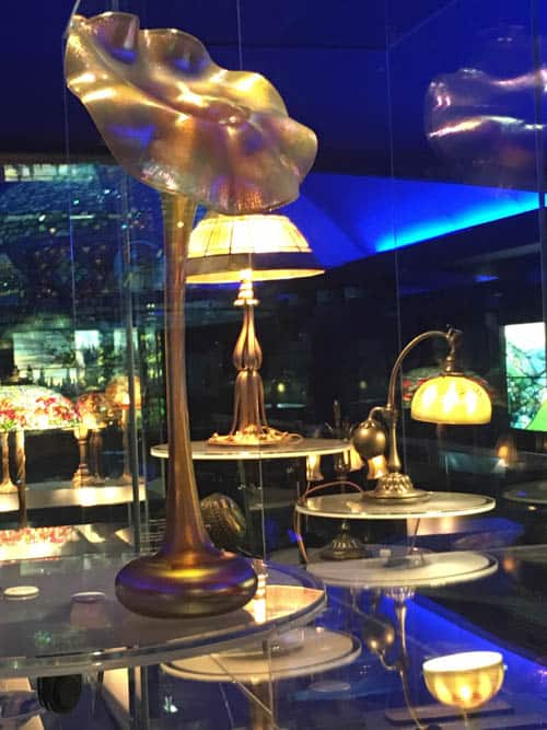 Tiffany lamps exhibit at the New York Historical Society on Central Park West