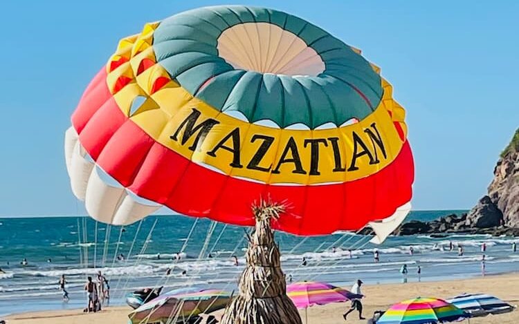 Parasailing is popular along the beach of Mazatlan. Photo by Jill Weinlein