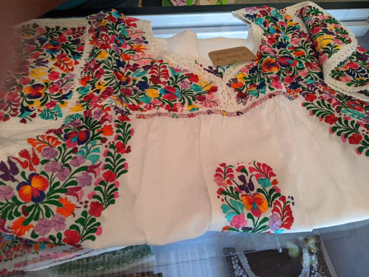 Hand embroidered blouse at Aguja de Plata