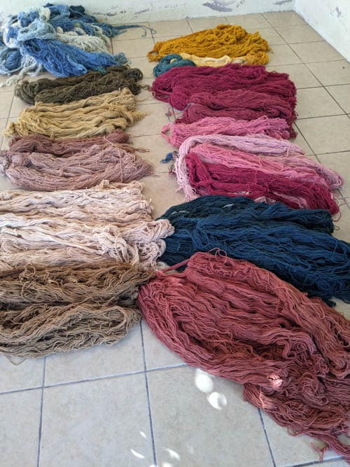 Naturally dyed wool.