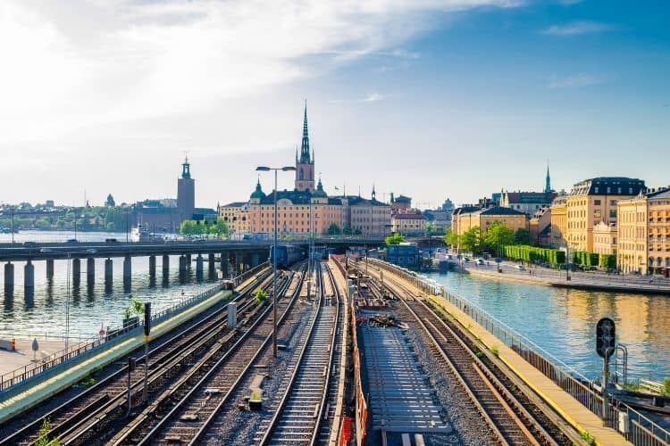 Train tracks in Stockholm