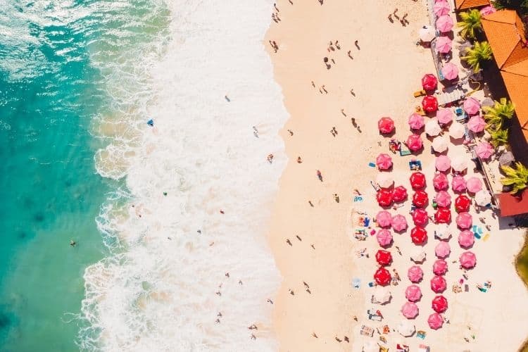 Bali busy beach