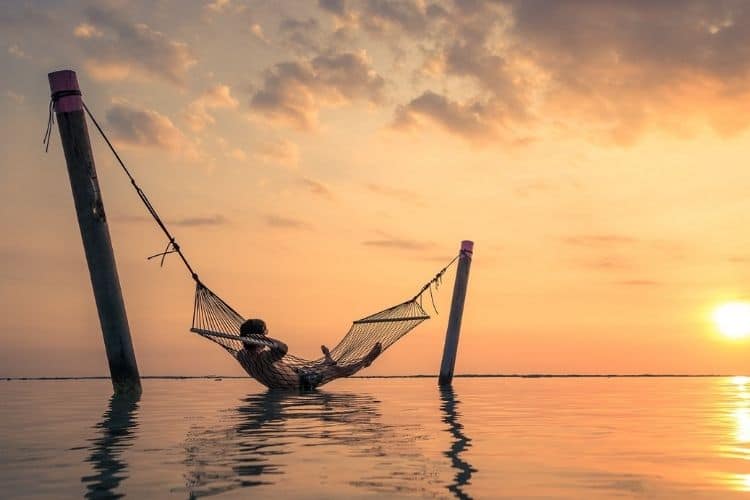 Bali sunset hammock 