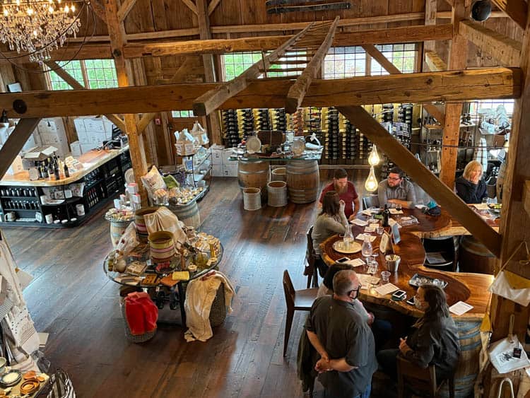 Wine taste and shop in the refurbished barn at Cellardoor Winery