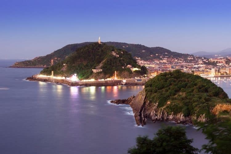 San Sebastian with Mount Urgull in the far background