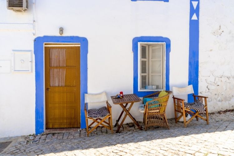 Blue and white houses in Cacela Velha 