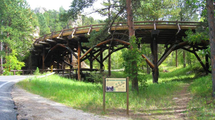 A pig-tail bridge on Iron Mountain